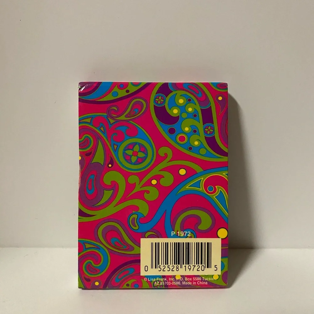 Lisa Frank Mini Notepad Y2K Pink Paisley Stationery Self Closure Memo Pad